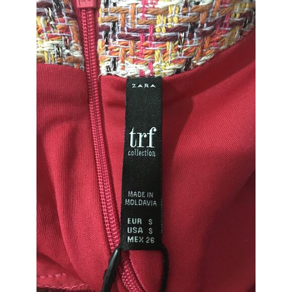 Zara TRF Collection Multi Color Tweed Dress Small - Picture 11 of 11